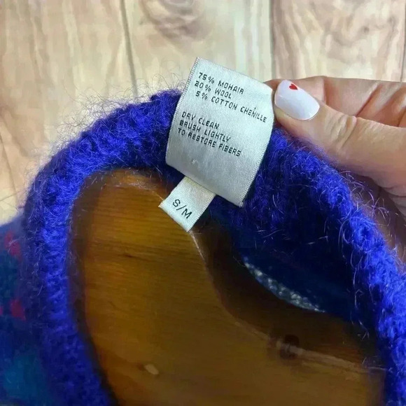 Icelandic Design Mohair and Wool Cardigan Sweater with Pockets Size S/M - Picture 6 of 9